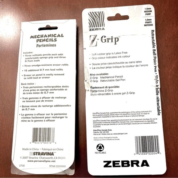 NWT-School Bundle~Zebra Pens Funky Pens-5 Pack+Mechanical Pencils 3 Pack - Picture 2 of 3